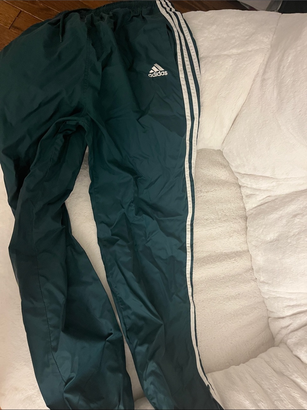 adidas Dark Green Jogger Track Pants with White Side Stripes